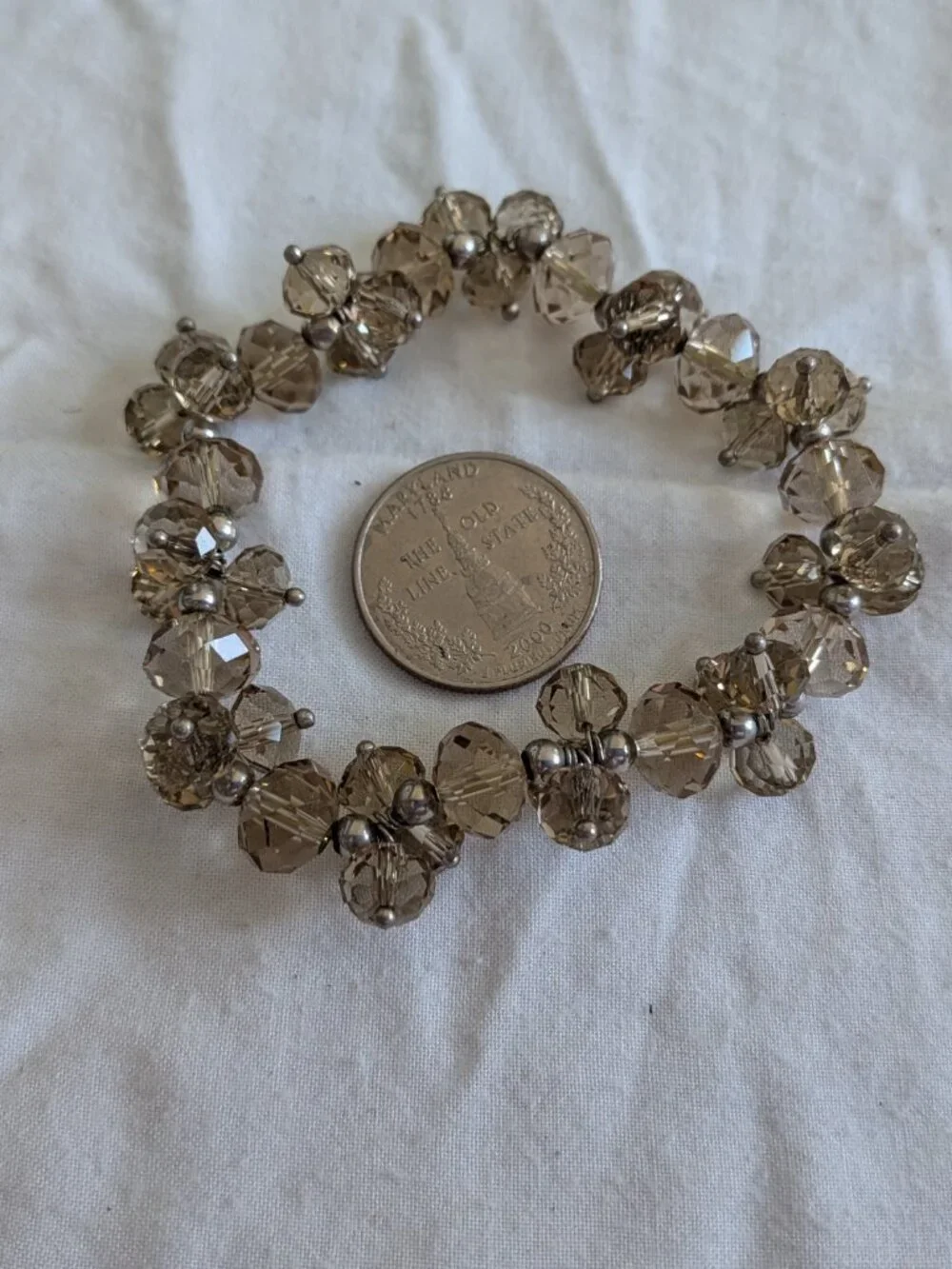 🌸 Brown Gemstone Bead Bracelet